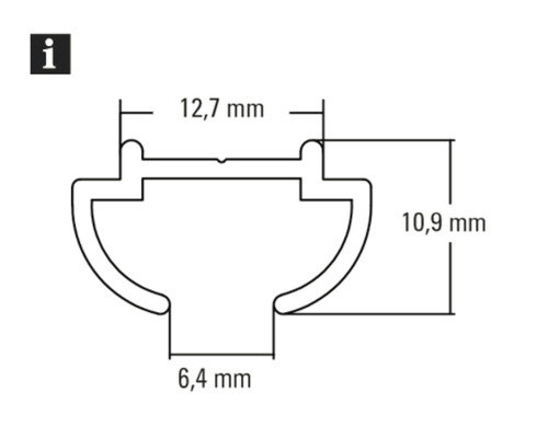 Aluminium sierstrip, wit, 160 cm