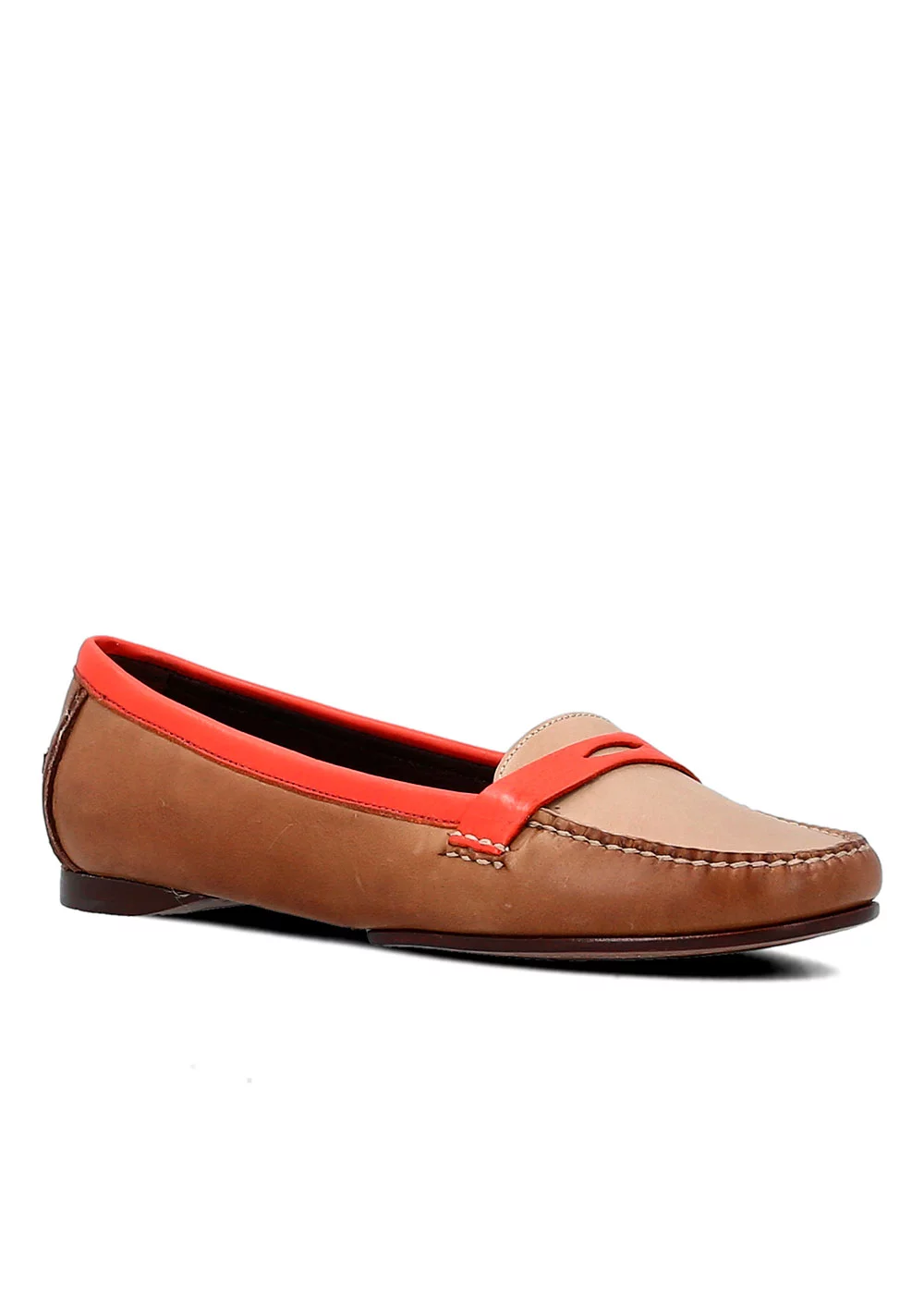 MOCASSIN ROUND MOC TRI CAMEL CORAIL