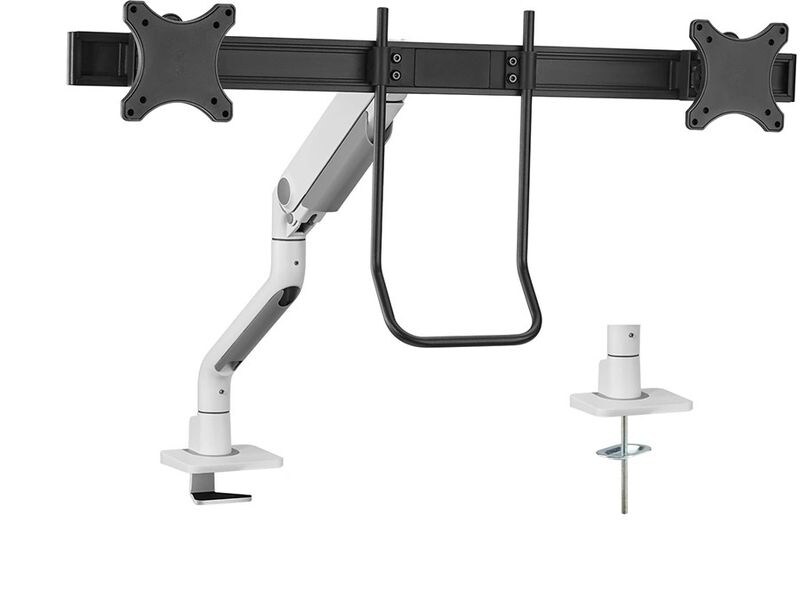 NEOMOUNTS Tischständer DS75S-950 WH2 bis 16 kg – Weiss Voll bewegliche Tischhalterung für 17-27