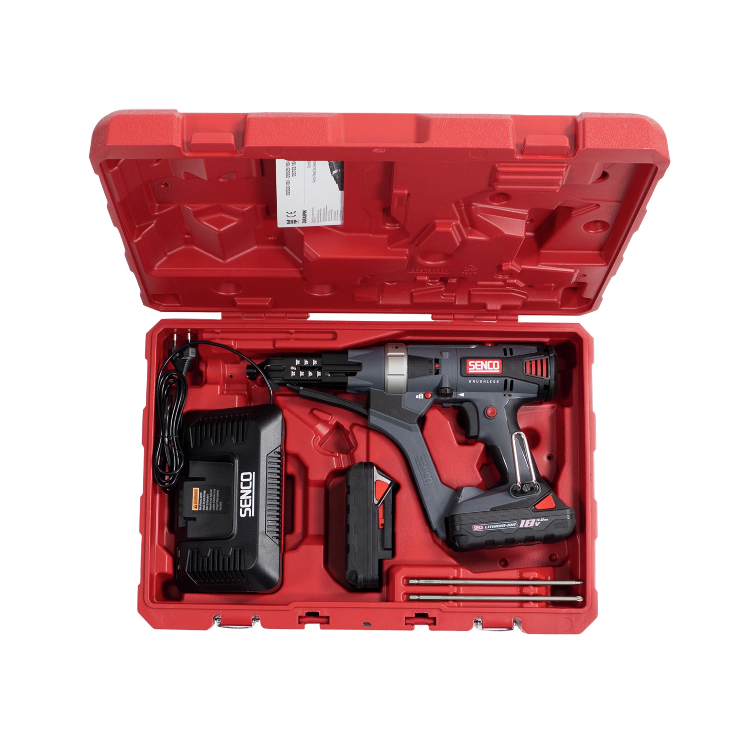 Senco DS722-18V Li-Ion accu Duraspin bandschroefmachine set (2x 3,0Ah) in koffer - 25-75mm