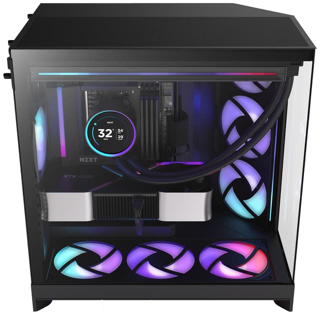 NZXT H9 Flow RGB 2025 PC-kabinet (sort)