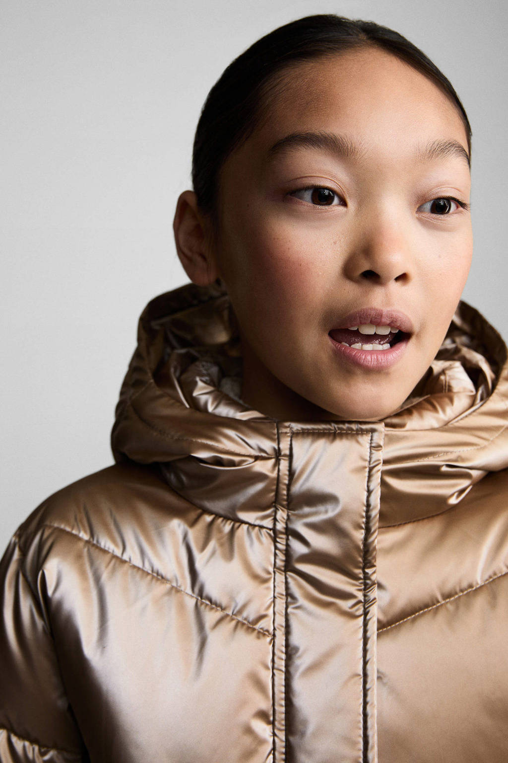 Mango Kids gewatteerde jas koper