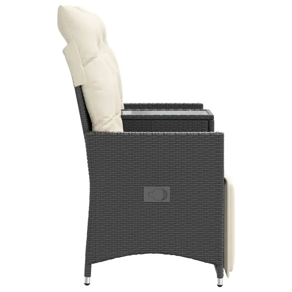 vidaXL - Tuinbank - Zwart - Poly rattan
