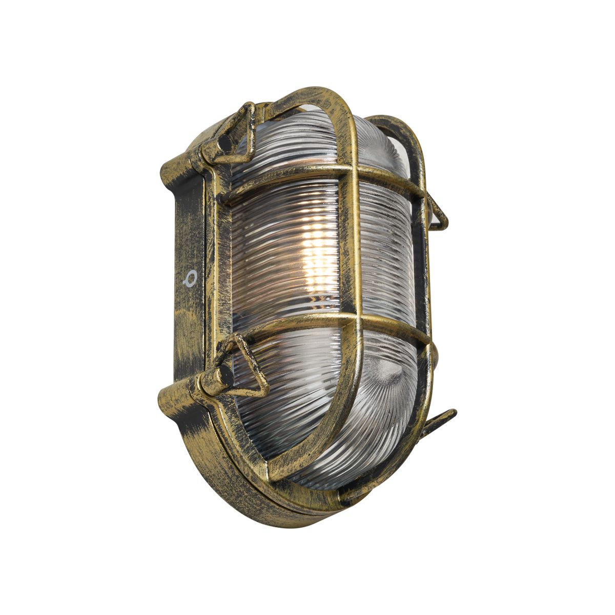 Buiten wand- en plafondlamp antiek goud ovaal IP44 - Noutica