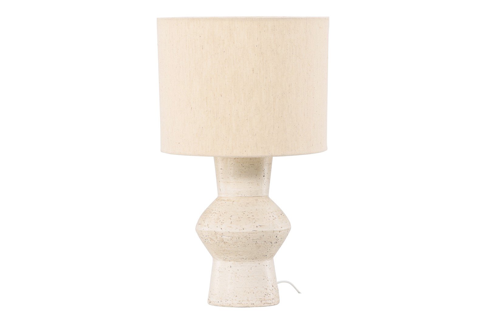 Valon bordlampe Terrakottafot med lampeskjerm i jute. E27