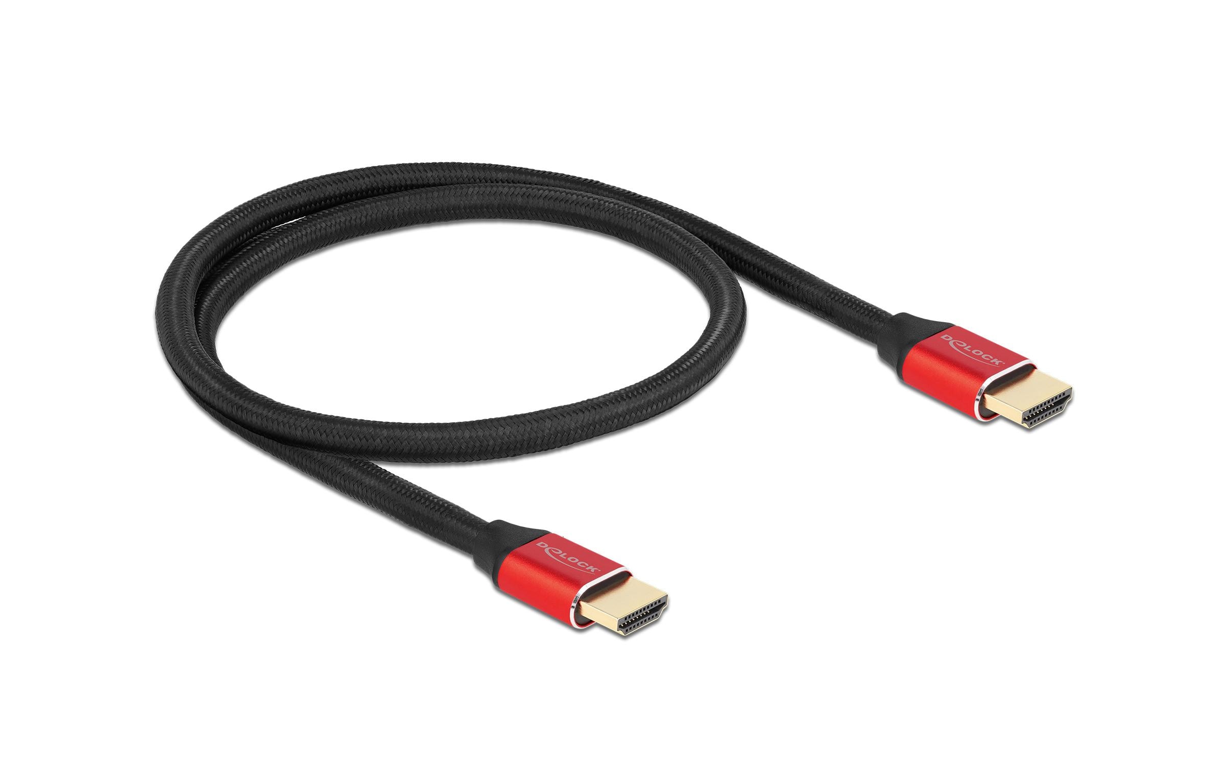 Kabel 8K 60Hz HDMI - HDMI, 0.5 m, RotDelock Ultra High Speed HDMI Kabel 48 Gbps 8K 60 Hz rot 0.5 m zertifiziert