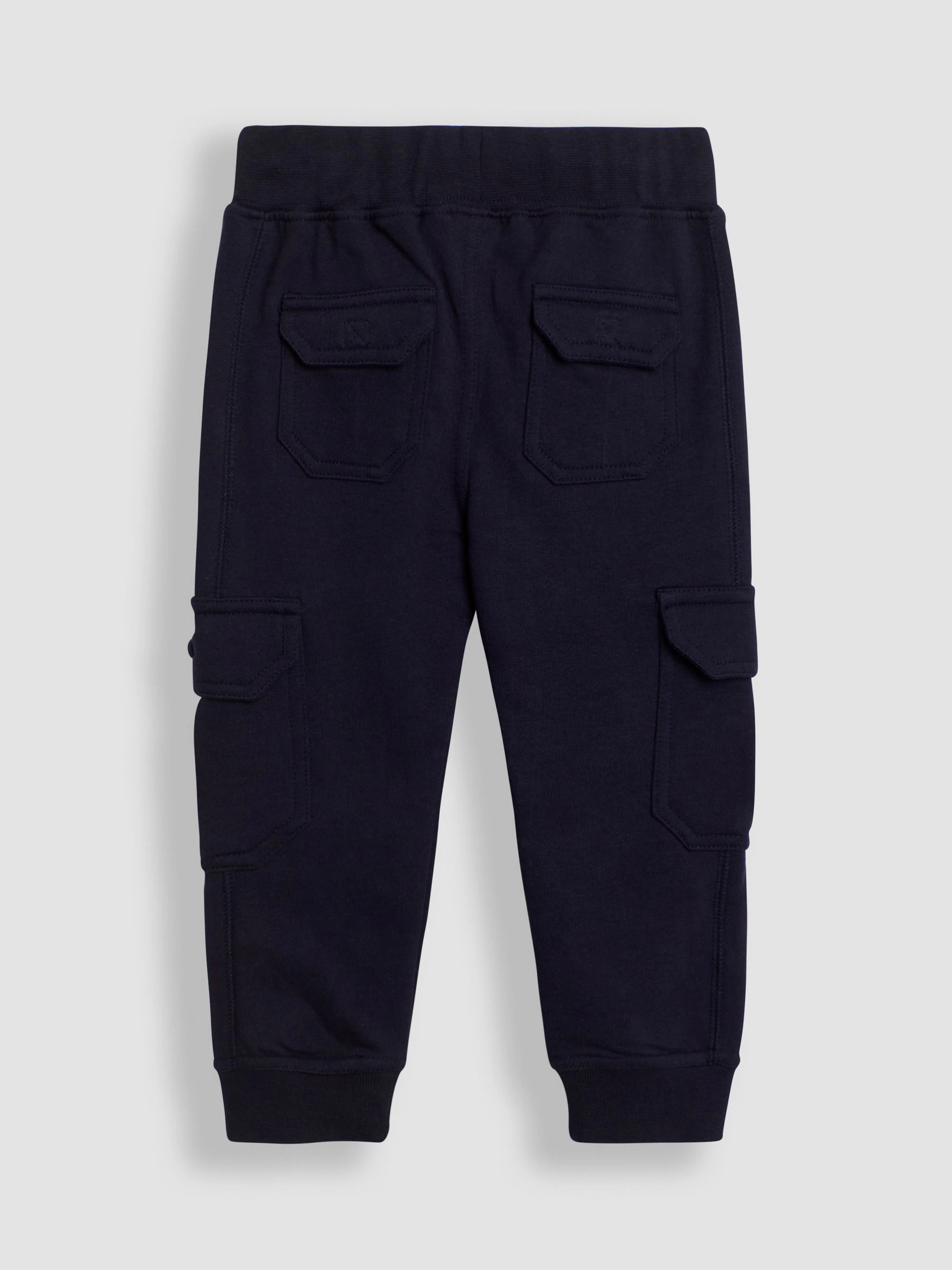 Bruin en marineblauw - JoJo Maman Bébé Cargo 100% Cotton Joggers 2 Pack