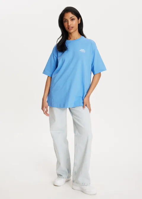 T-shirt met print lifestyle blauw (BLW)