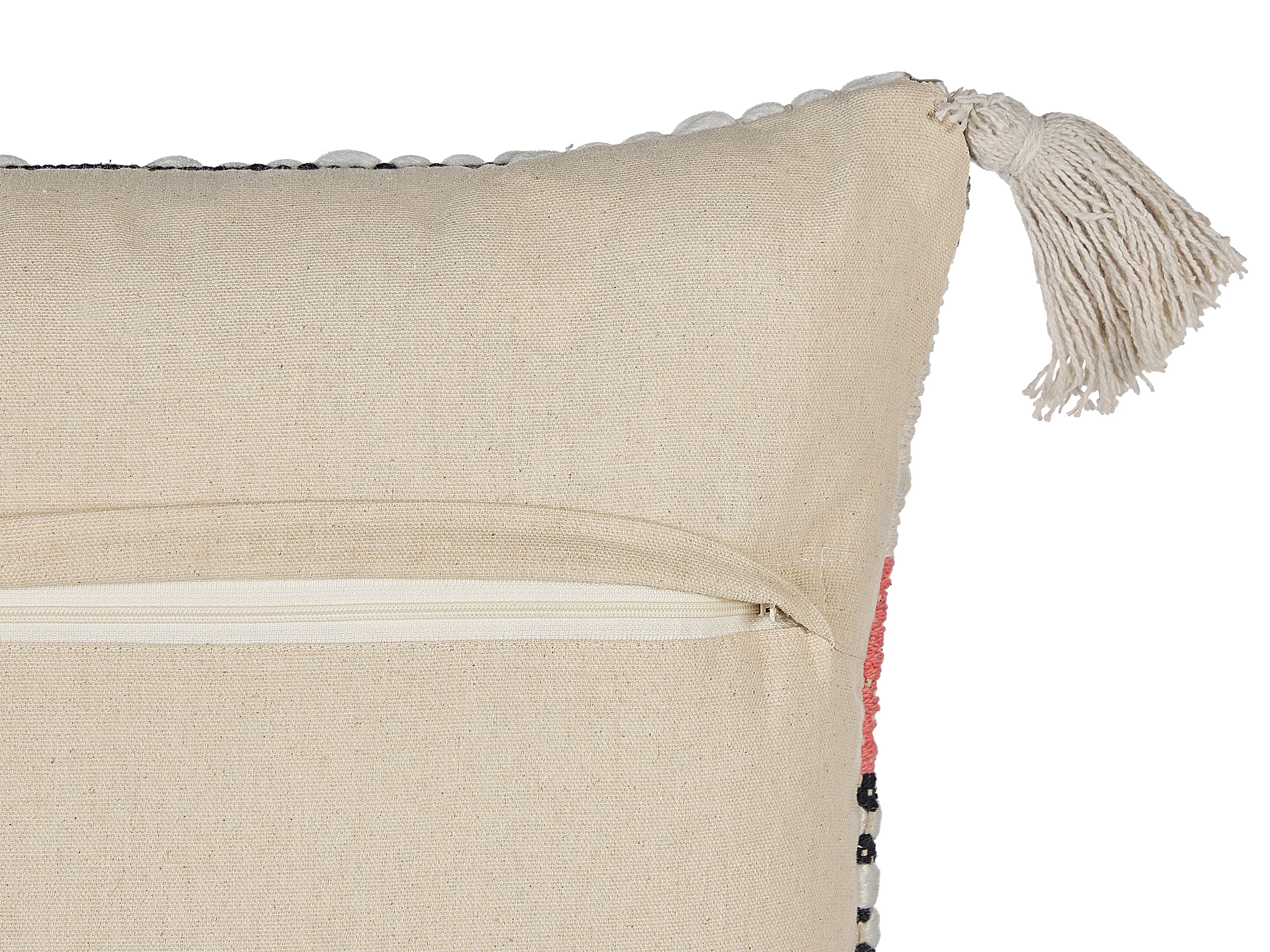 Sierkussen EUPHORBIA Katoen 45 x 45 cm Beige gestreept