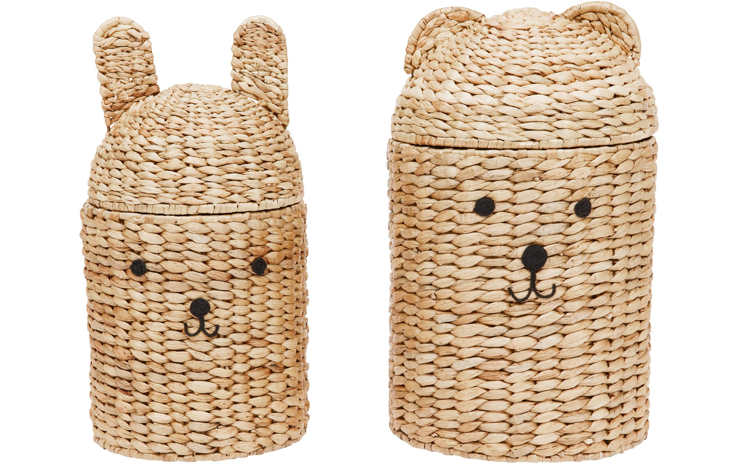 Spielzeugkorb Bear & Rabbit 2er Set<br>Aufbewahrungskörbe aus Seegras