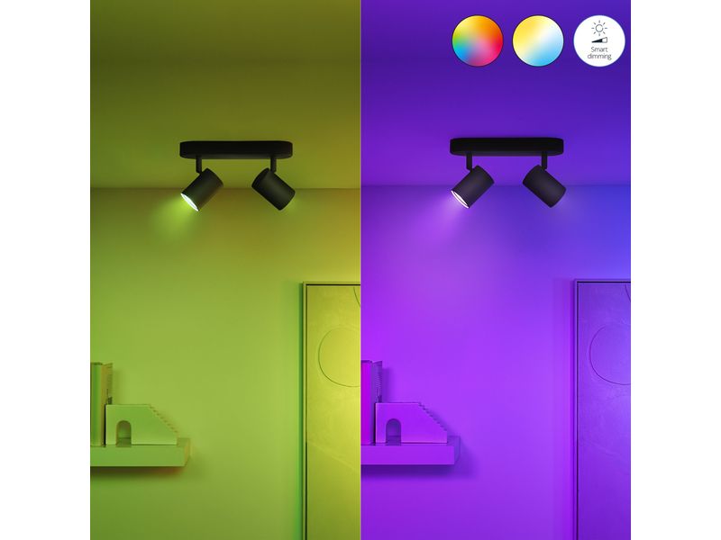 WiZ Leuchtmittel 50W GU10 Tunable White&Color Doppelpack Smartes Leuchtmittel, steuerbar über Matter, WLAN