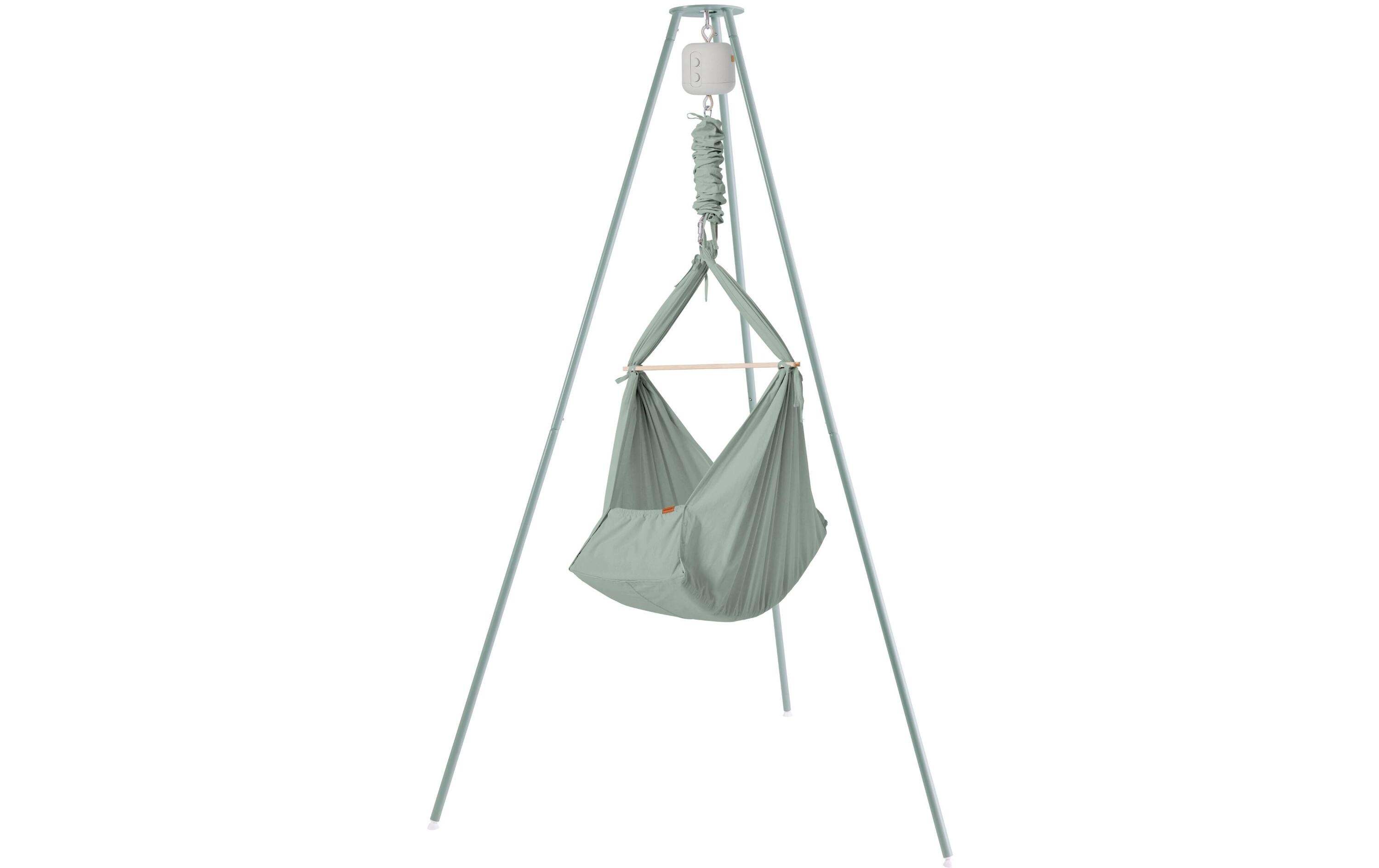 Babyhängematte Basic Set mit Ständer Sage Green<br>Set für ruhigen Schlaf