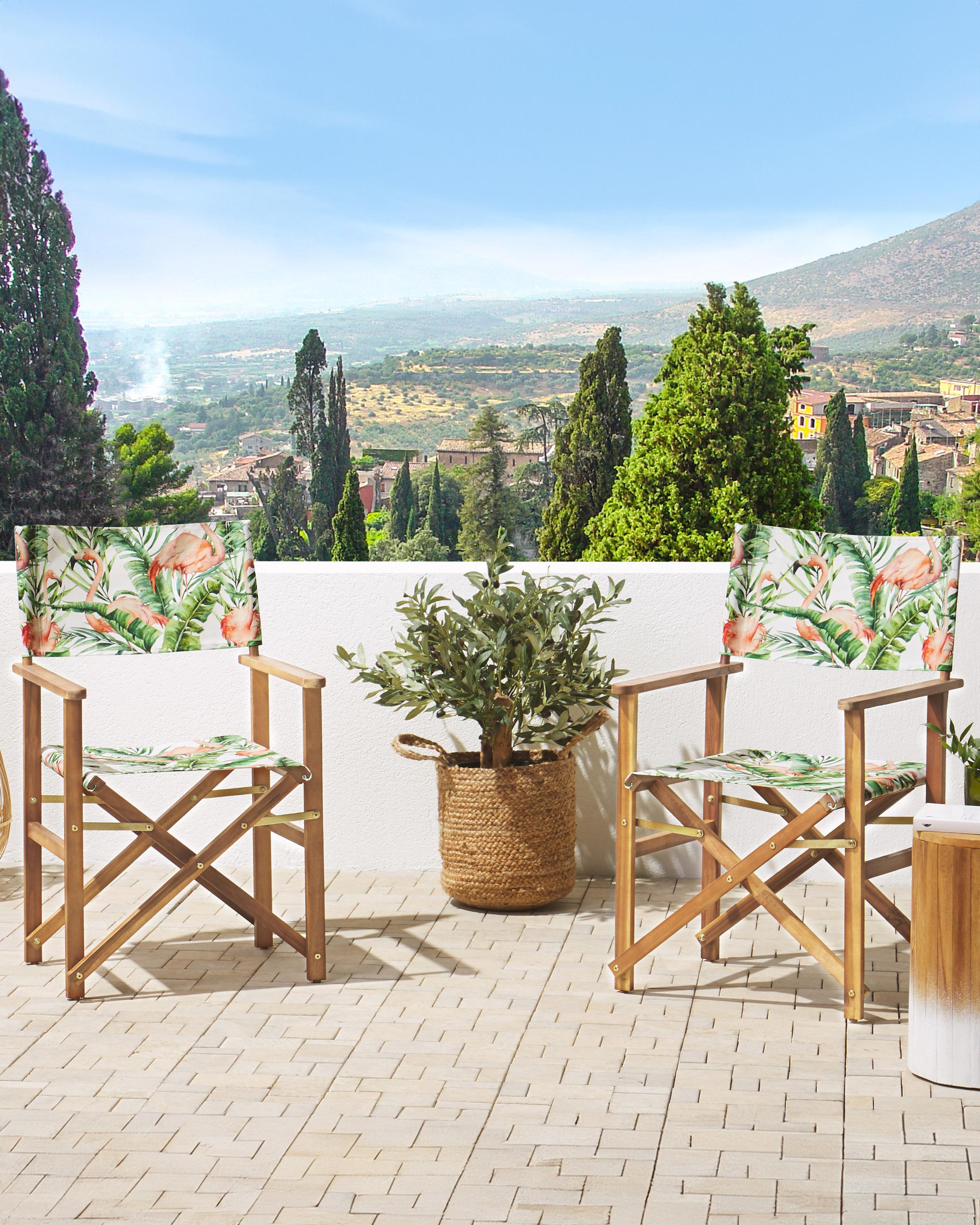Set van 2 tuinstoelen CINE Acaciahout Roze