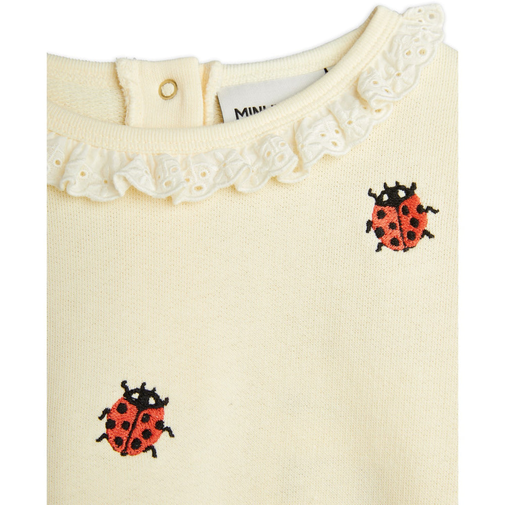 Køb Mini Rodini Offwhite Ladybugs Embroidery Lace Sweatshirt