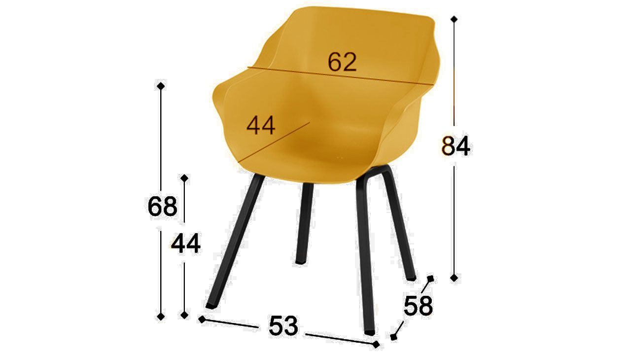 Tuinstoel Curry Yellow 11.680.872 Sophie Element B62 x D58 x H84 cm