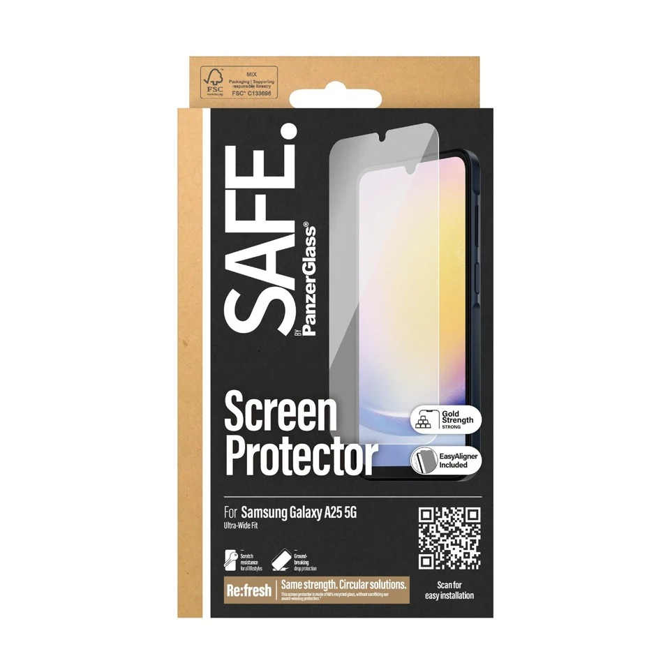 SAFE by PanzerGlass - Skærmbeskyttelse - Samsung Galaxy A25 5G - Ultra-Wide Fit
