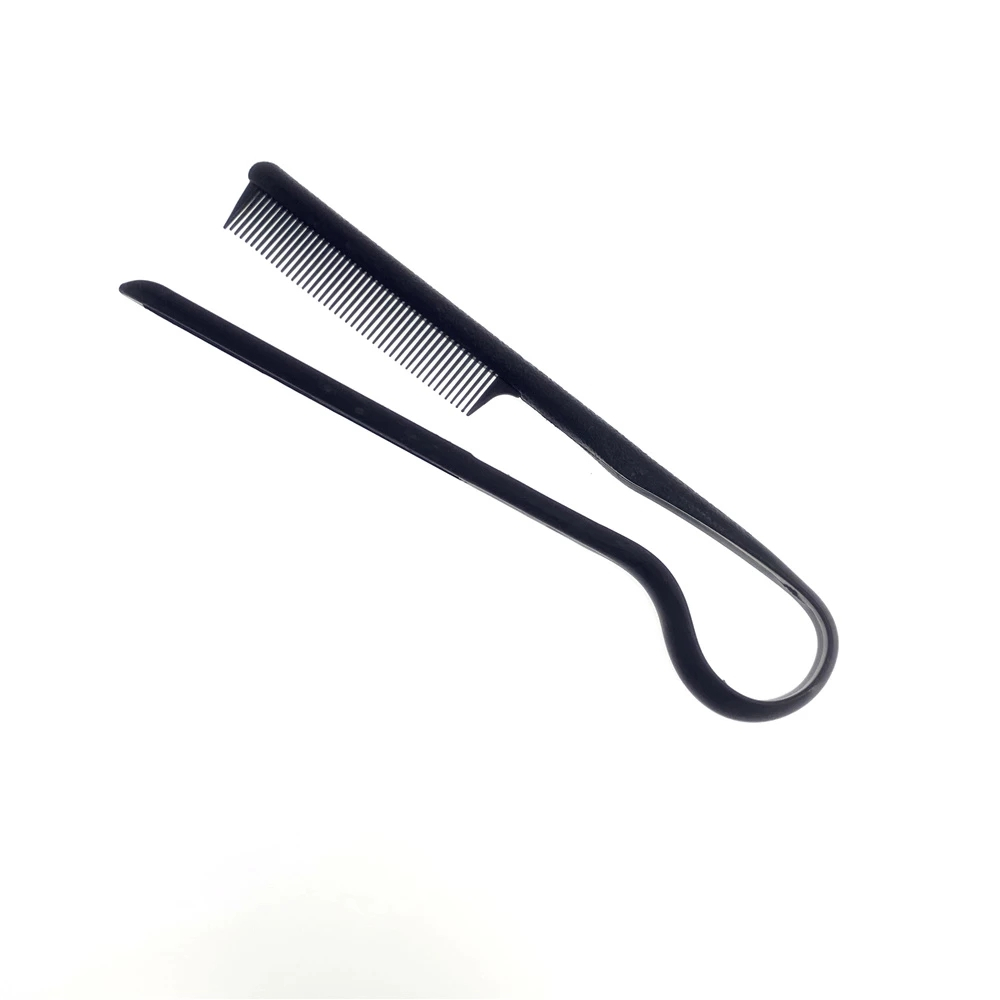 (21cm) Doppelseitiger Friseur Kamm Haar Styling Glättkamm - Schwarz