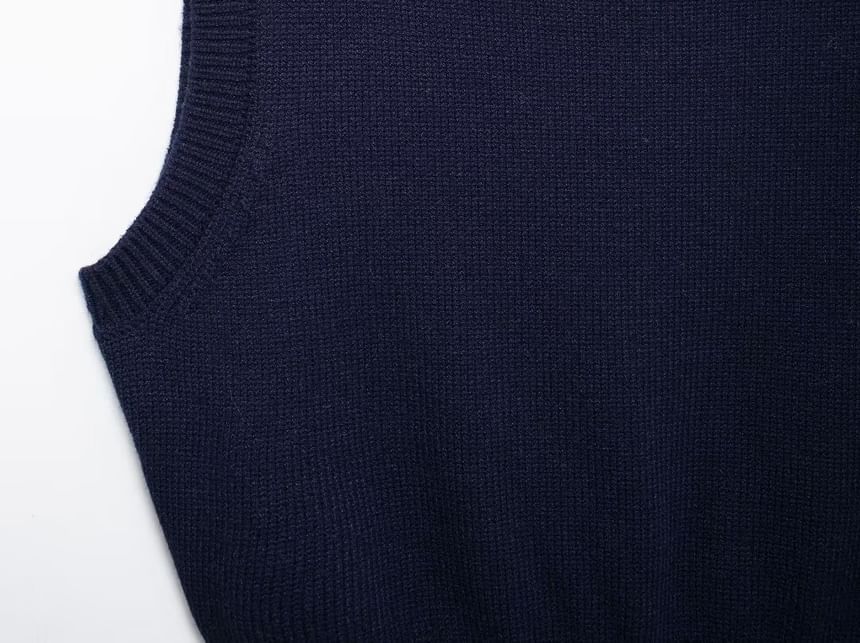 Avauntgardo - Tanktop met col en geribbelde zoom