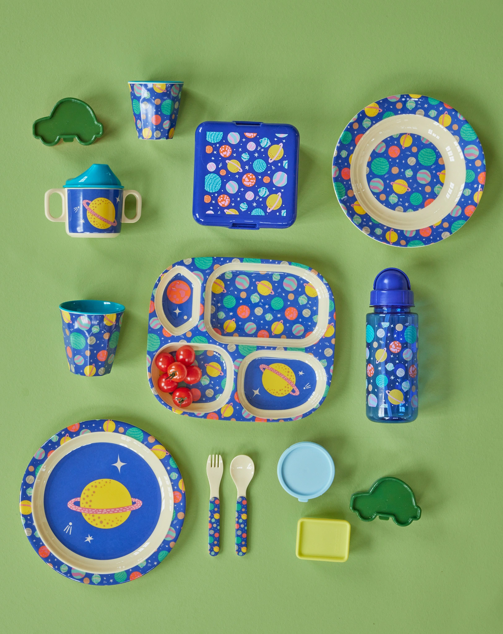 Melaminteller tief GALAXY in blue