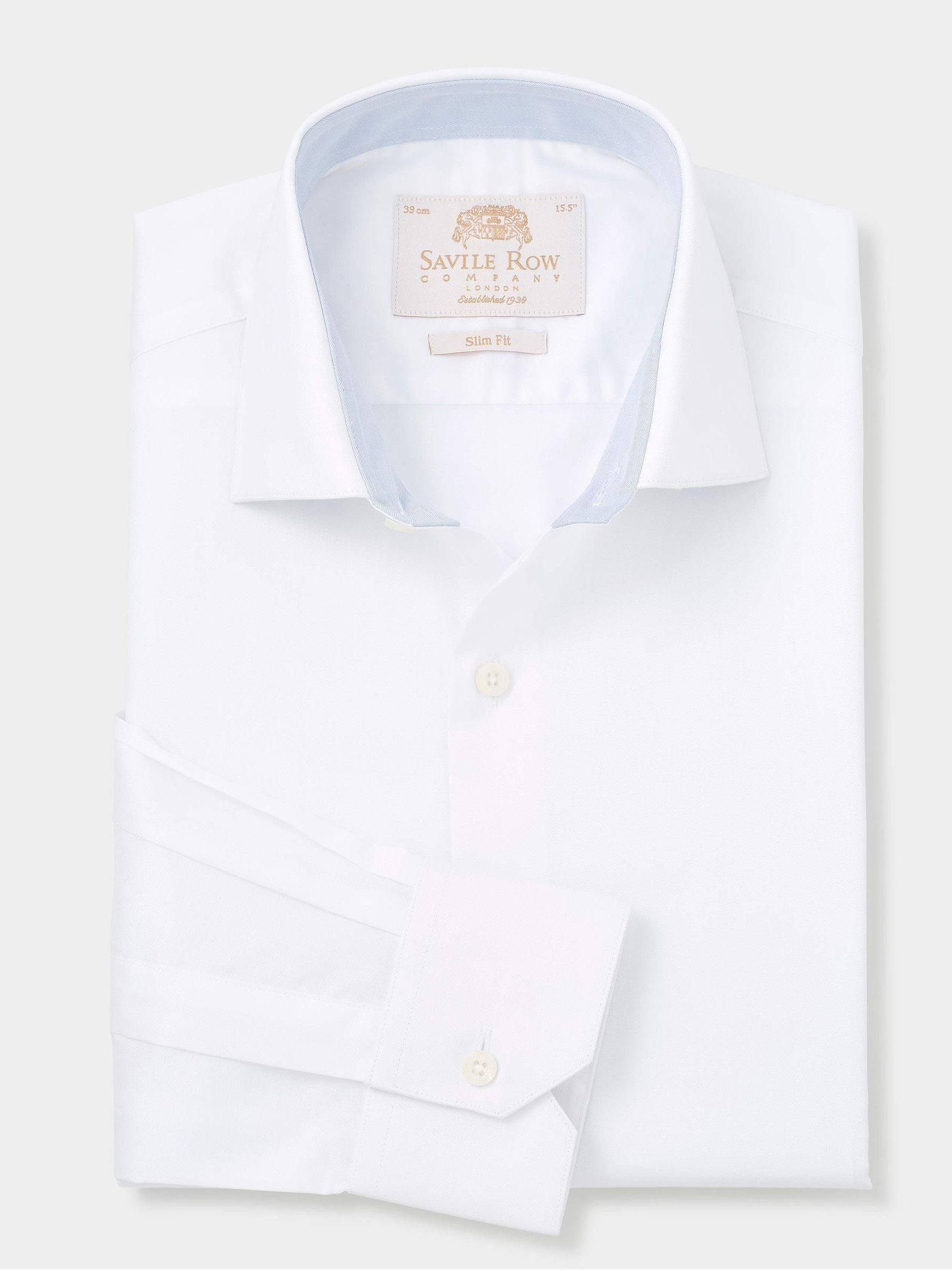 Wit - The Savile Row Company Slim Fit Single Cuff Two-Ply Cotton Gold Label Formal Shirt