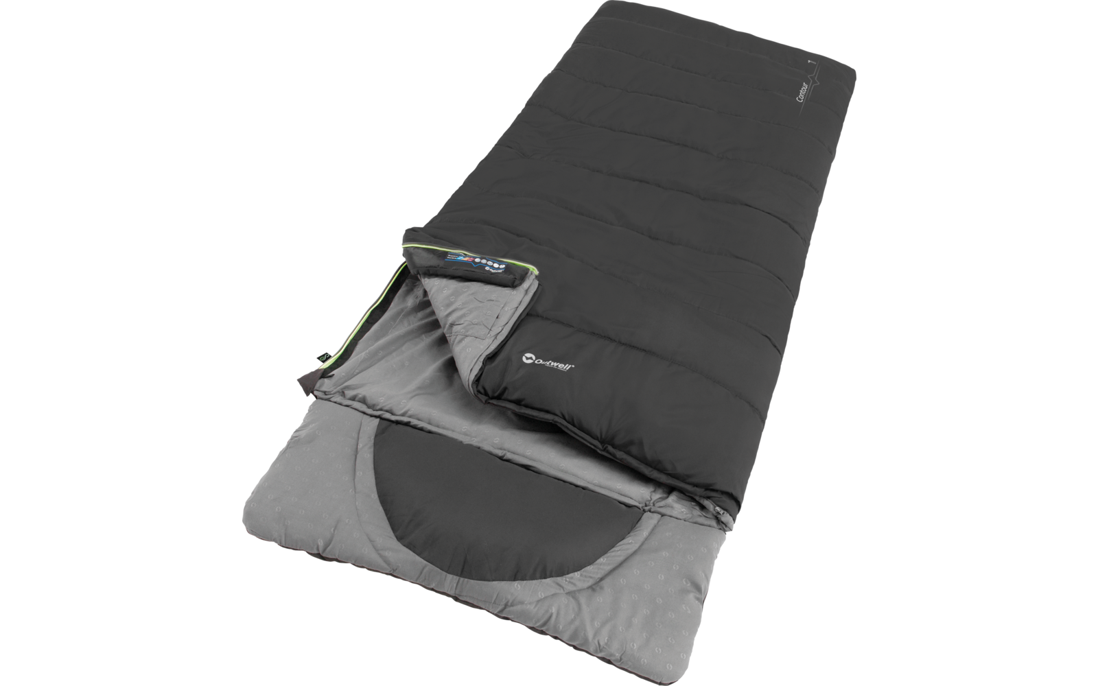 Outwell DS Contour Schlafsack 220 cm Midnight Black Reißverschluss links