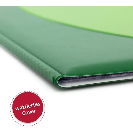 Roth Zeugnismappe / A4 / wattiertes Cover / mit 12 Hüllen / Farbe: grün