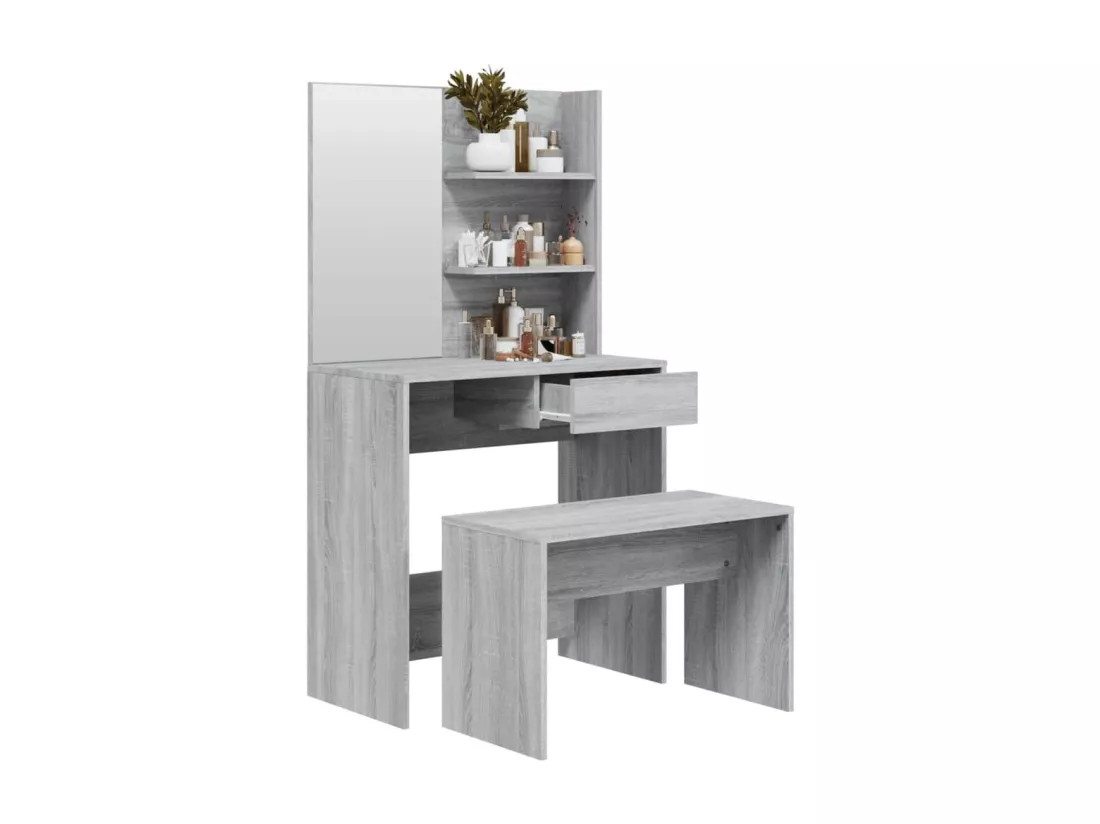 Ensemble de coiffeuse Sonoma gris 74,5x40x141 cm