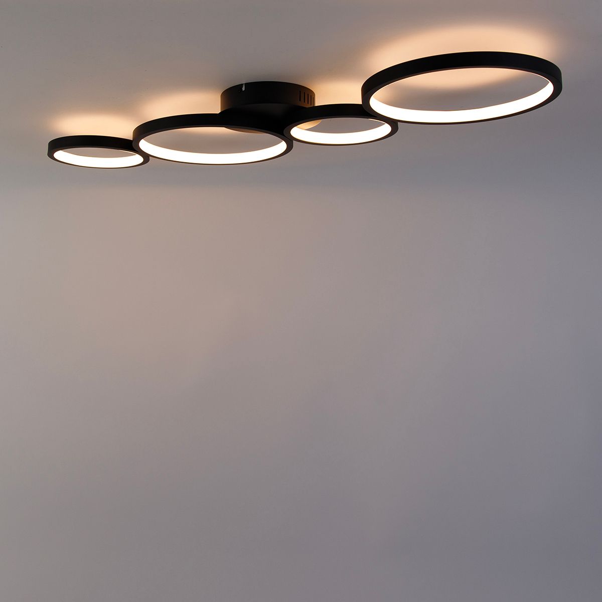 Plafondlamp zwart incl. LED 3 staps dimbaar 4-lichts - Lupolo