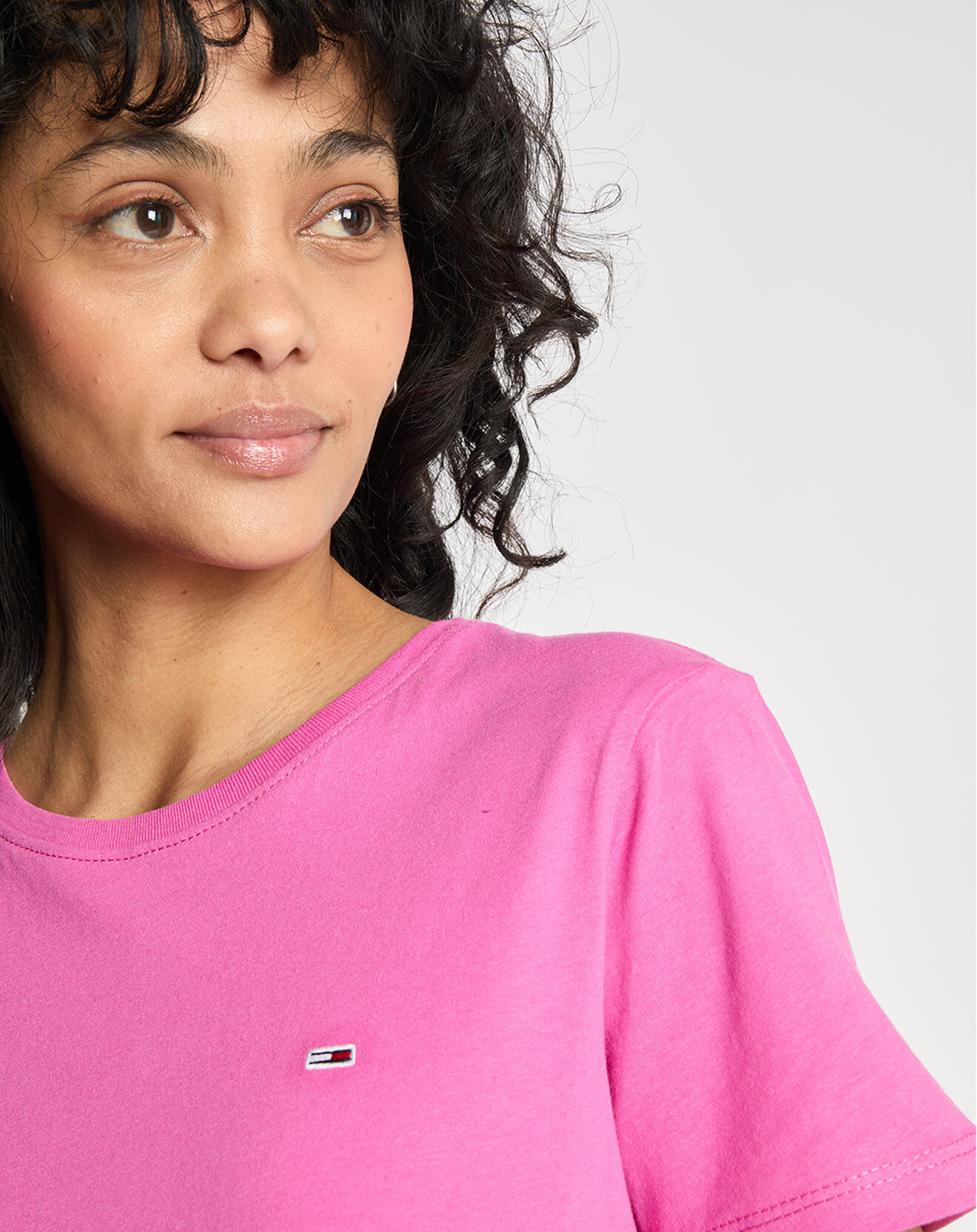 Tommy Jeans T-Shirt 100% Coton Bio Soft Jersey rose