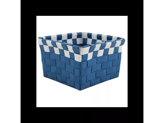 Panier de rangement 14x14x9cm Bleu Marine & Blanc MSV