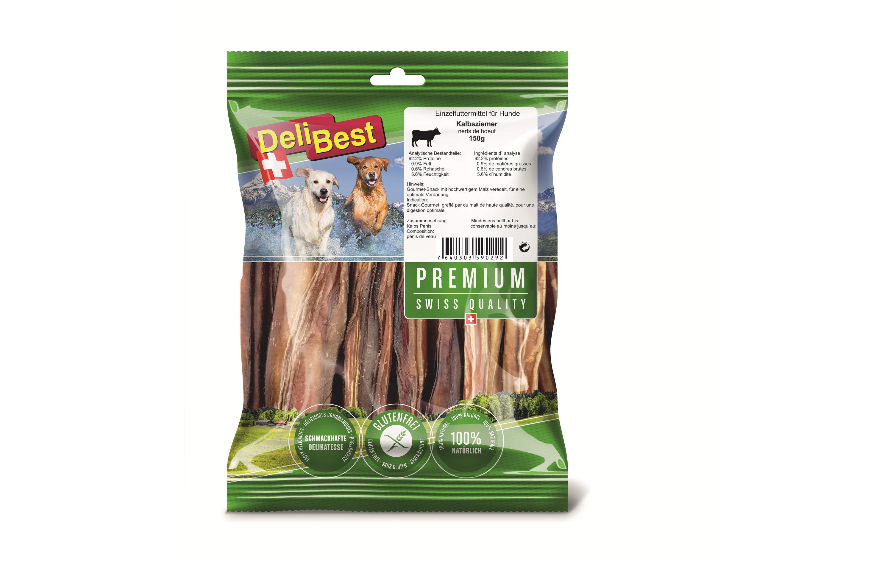 Kausnack Premium Kalbsziemer, 150 gKaustangen für Hunde