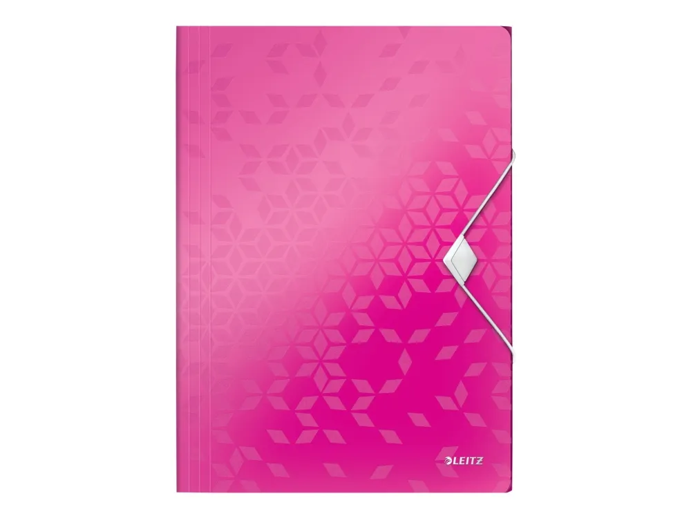 Leitz WOW - 3-folds mappe - rygbredde: 15 mm - for A4 (210 x 297 mm) - kapacitet: 150 ark - metallisk pink
