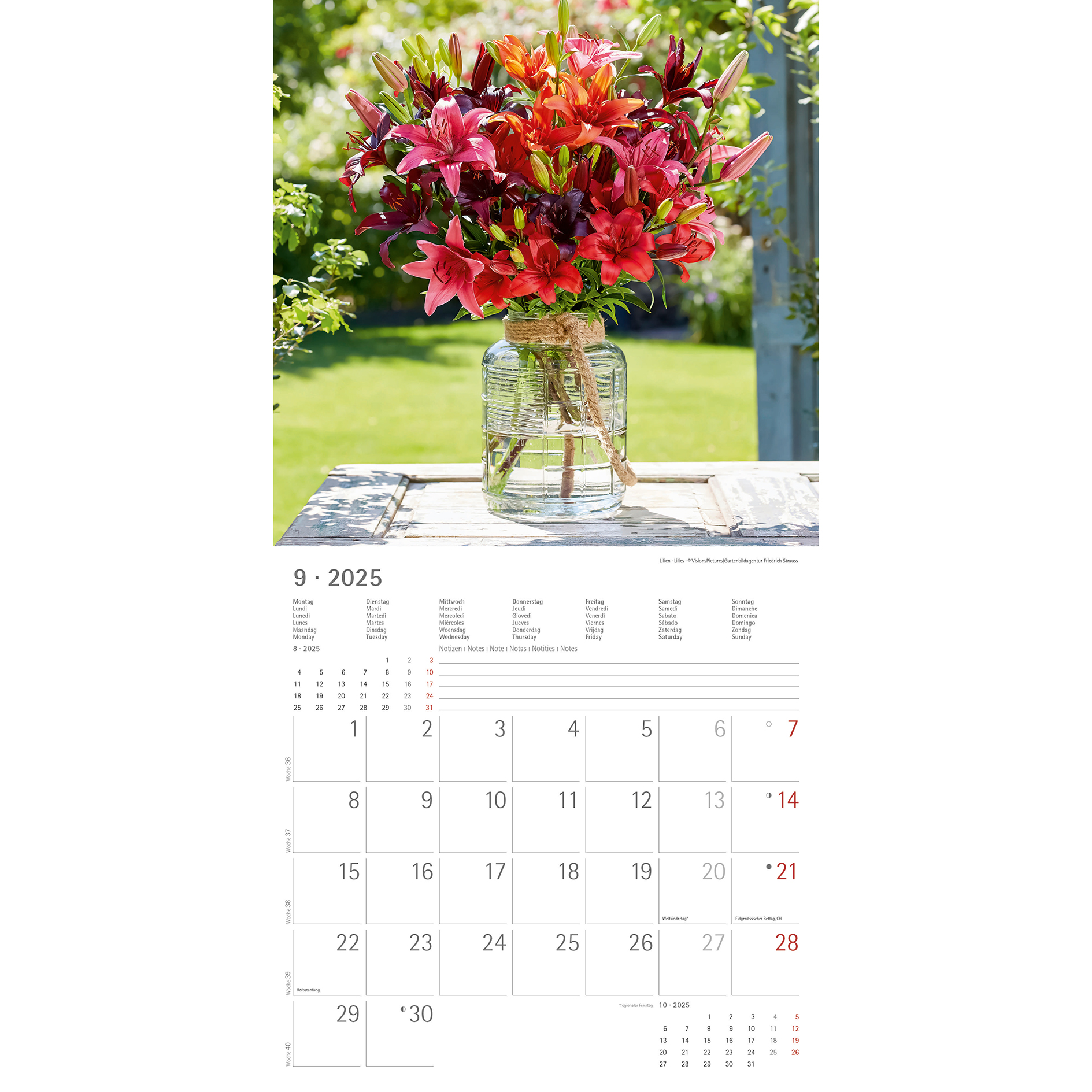 Broschürenkalender 2025 - Blumen - 30x30 cm