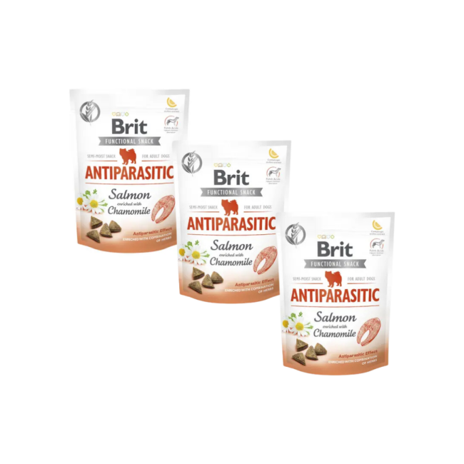 Brit Care Functional Snack Antiparasitic pour effet antiparasitaire sur les chiens - saumon et camomille