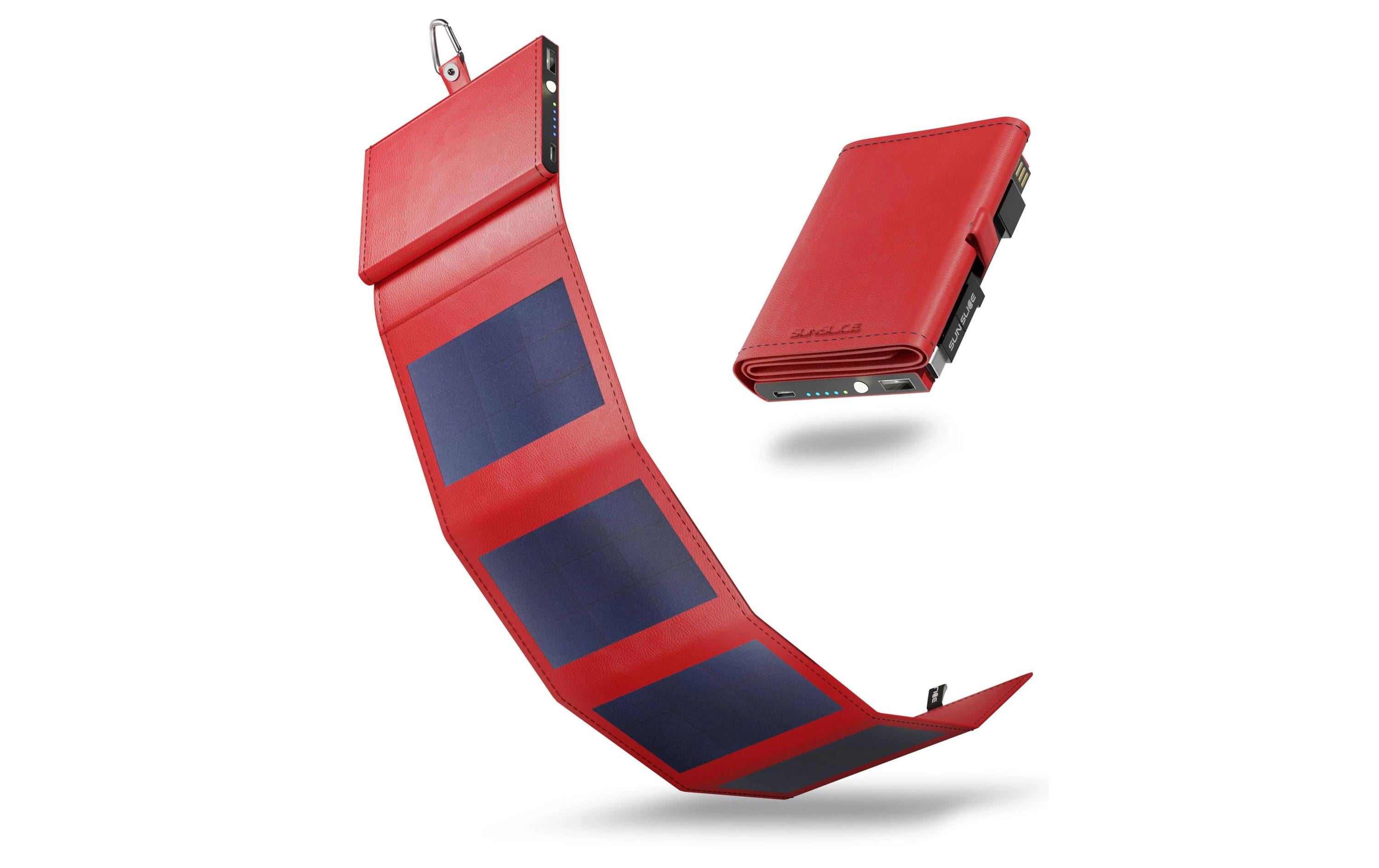 Powerbank Photon 4W Sol – Rot, 4000 mAh<br>Kleines, tragbares Solar-Ladegerät mit 4000 mAh Akku