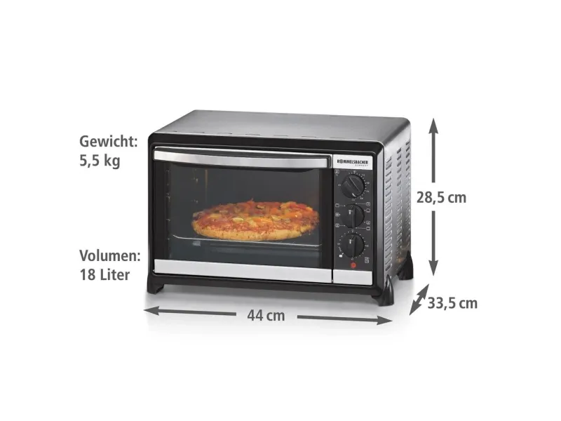 Rommelsbacher BG 1055/E - Elektrisk ovn - konvektion - 18 liter - 1.1 kW - rustfrit stål