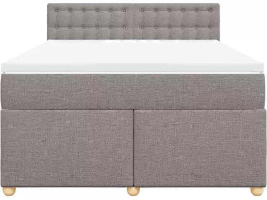 Sommier à lattes de lit avec matelas Taupe 140x190 cm Tissu