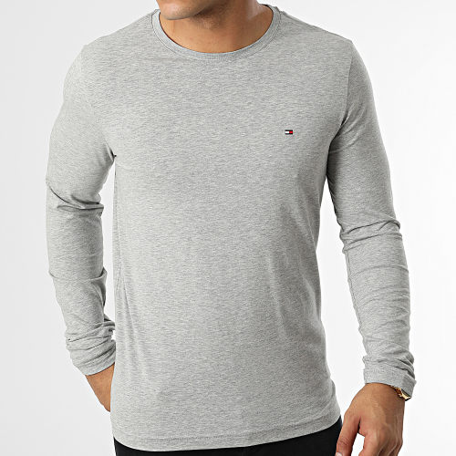 Tee Shirt Manches Longues Stretch Fit Slim 0804 Gris Chiné
