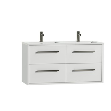 Tiger Boston badkamermeubel 120 cm hoogglans wit met greep rvs en wastafel hoogglans wit