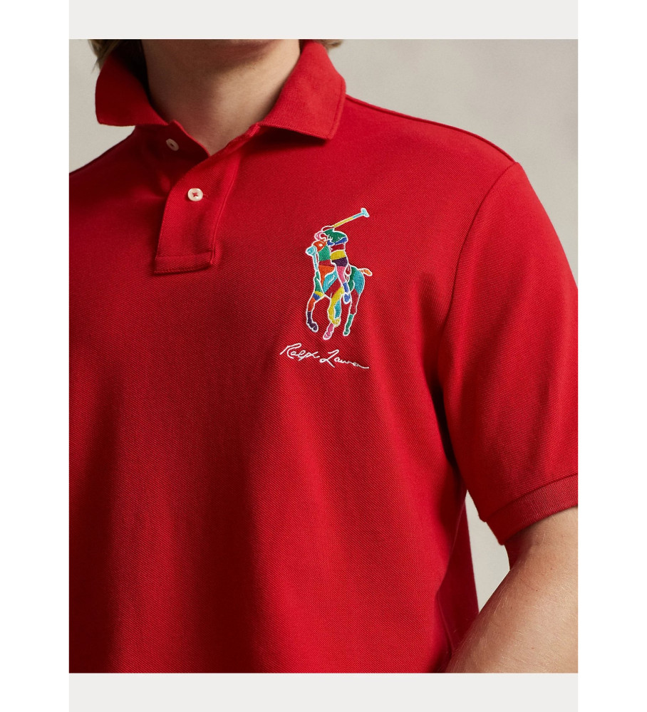 Polo Ralph Lauren Classic Fit, camisa polo em piqué com logo Big Pony vermelho