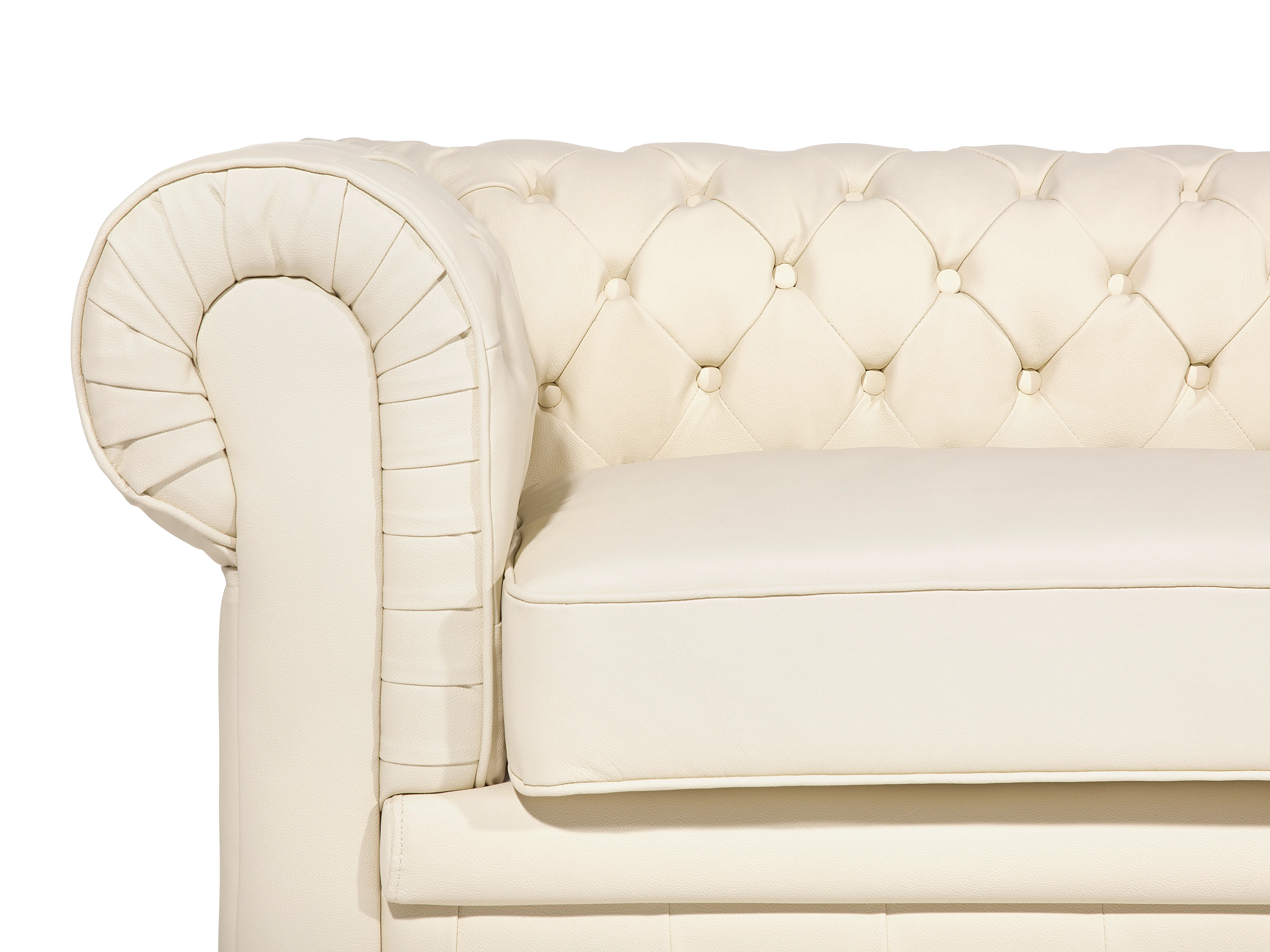 Bankenset 4-zits CHESTERFIELD Leer Lichtbeige