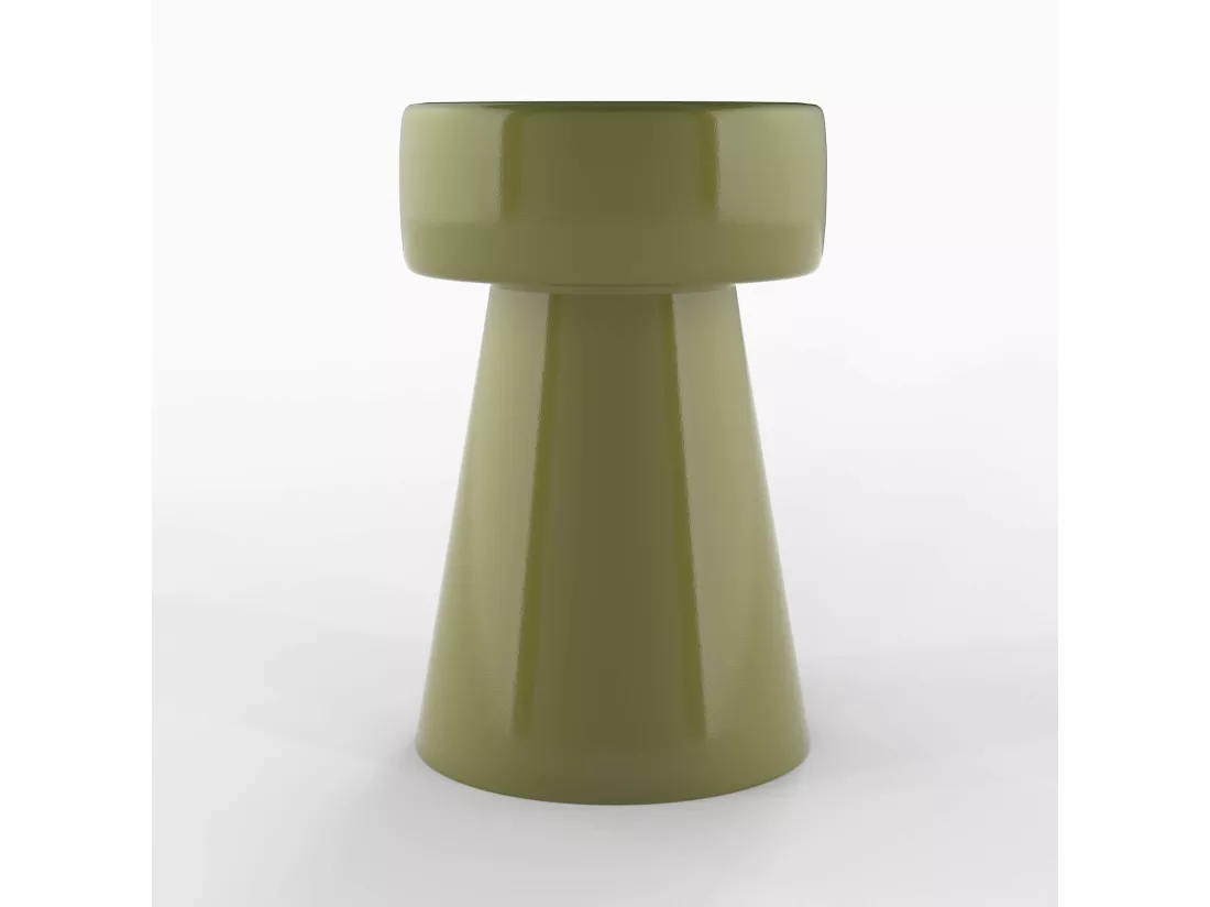 Table d'appoint ronde en métal vert kaki D30 cm - Athéna