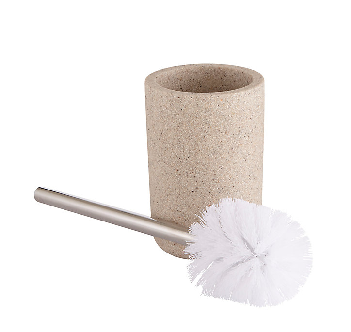 Brosse WC et support GoodHome Jubba en polyrésine et acier inoxydable coloris beige