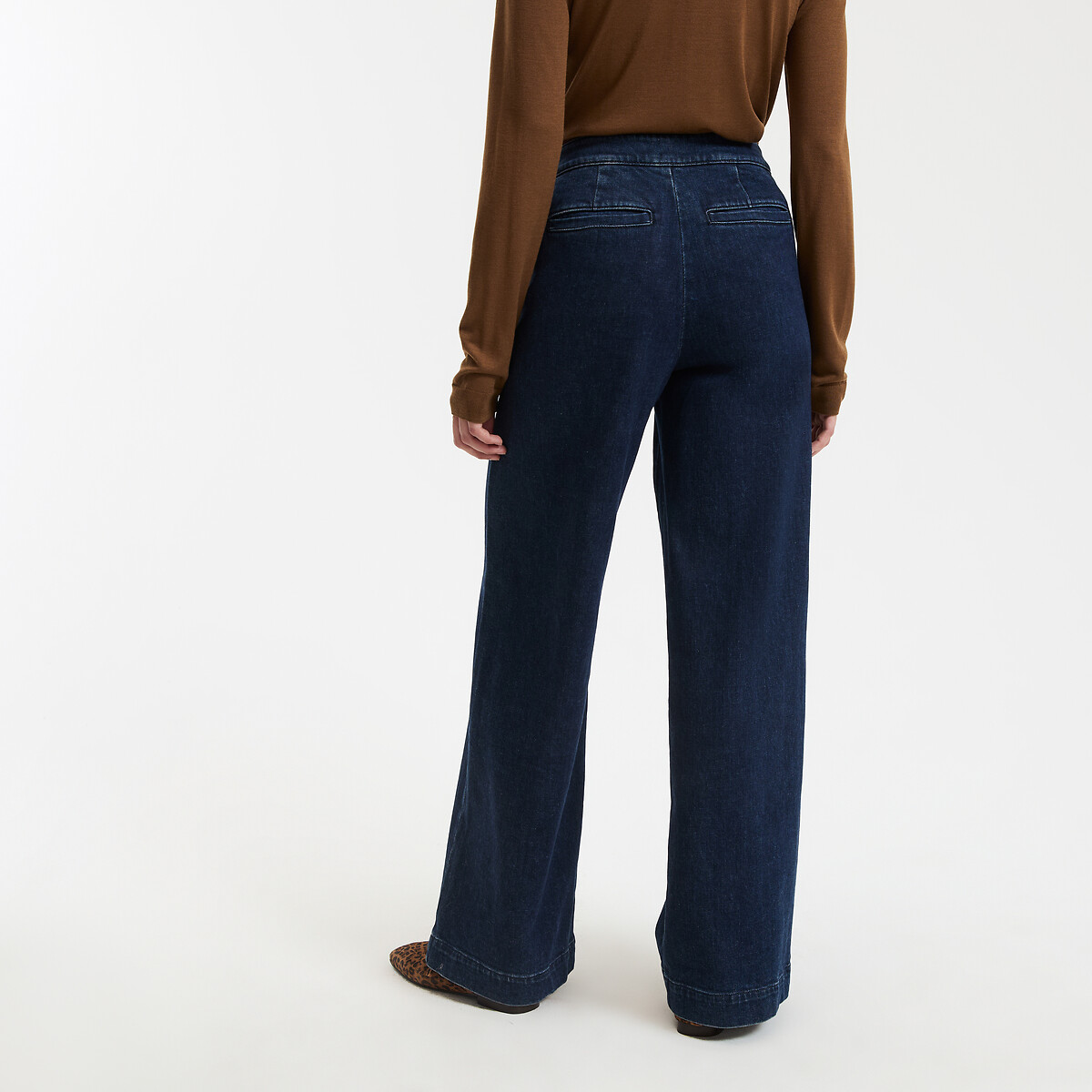 COLEÇÃO LA REDOUTE<br>Calça jeans larga estilo marinheiro, cintura alta