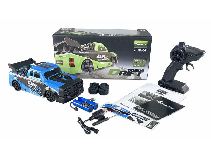 Amewi Drift DRS 4WD Blau, RTR, 1:18 Ferngesteuertes Drift Rennauto für Kinder ab 6 Jahren