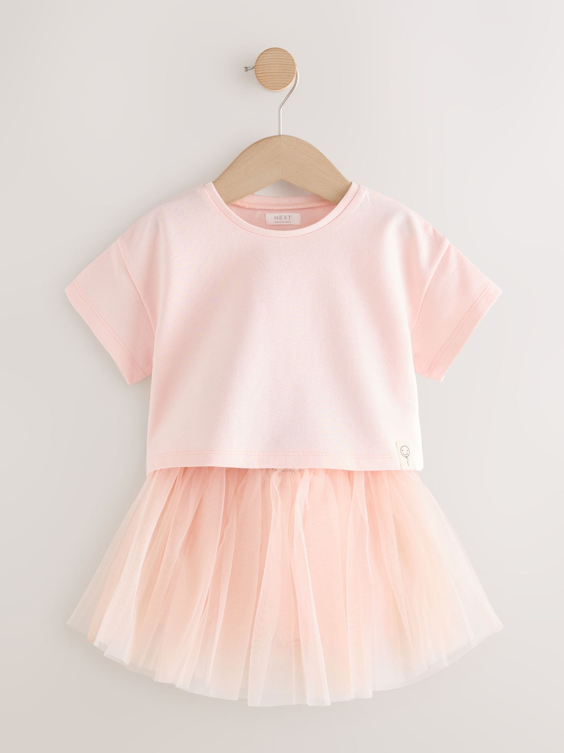 Roze - Set van T-shirt en rok (3 mnd- 7 jr)