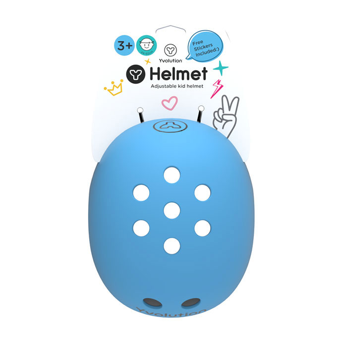 Yvolution Verstelbare Helm Blauw met Stickers