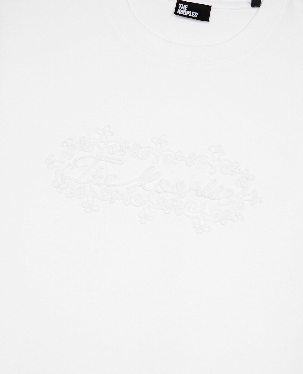 THE KOOPLES<br>Camiseta de manga curta com logotipo bordado tom sobre tom