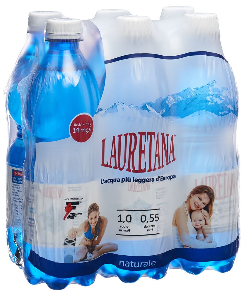 LAURETANA Mineralwasser<br>6 × 500 ml, Petflasche, ohne Kohlensäure