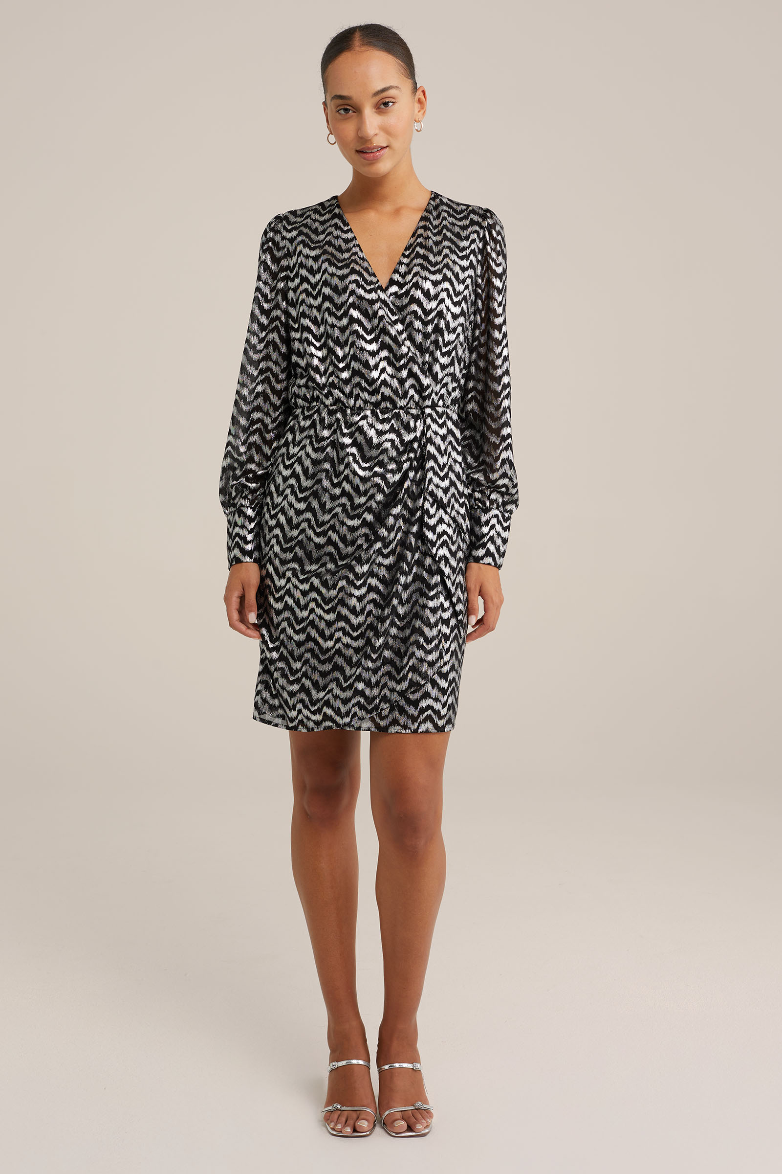jurk met dessin WE Fashion Zwart